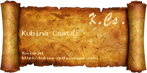 Kubina Csató névjegykártya